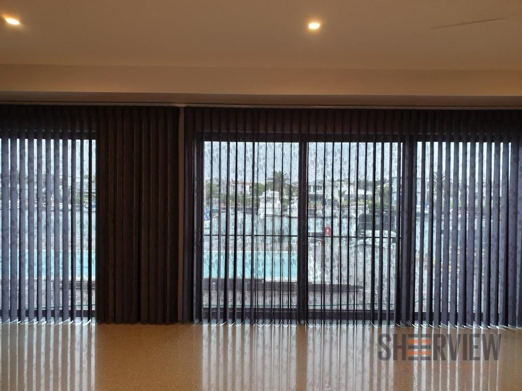 black veri blinds on the Gold Coast installed by Sheerview Window Furnishings